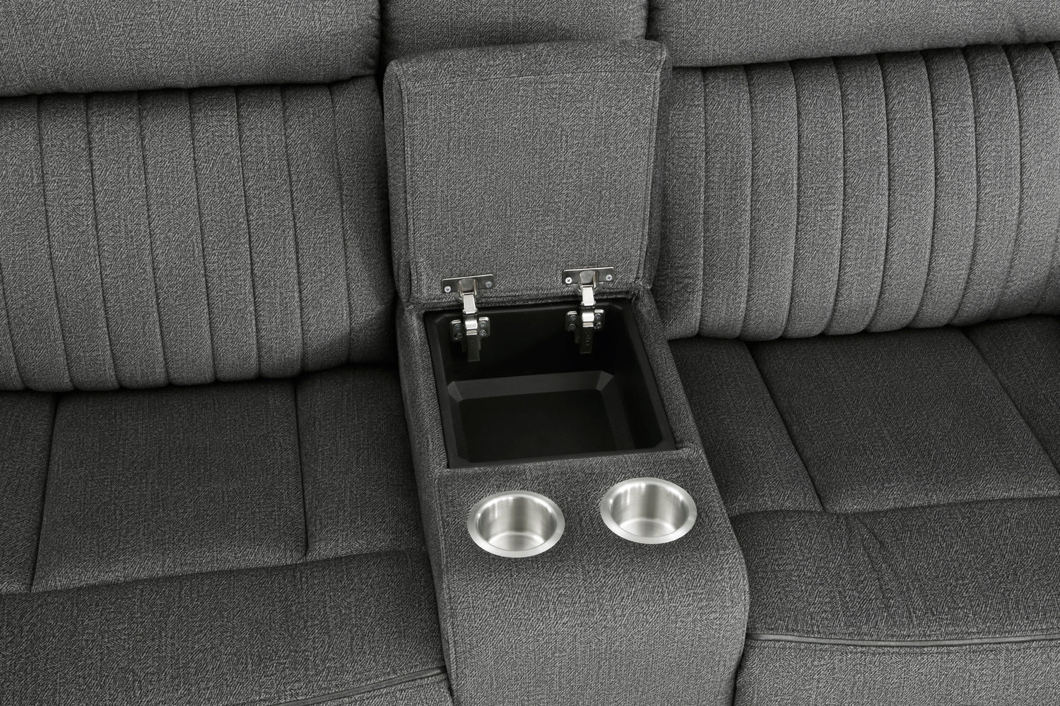 Brennen Charcoal Double Reclining Loveseat with Center Console - 9204CC-2 - Bien Home Furniture & Electronics