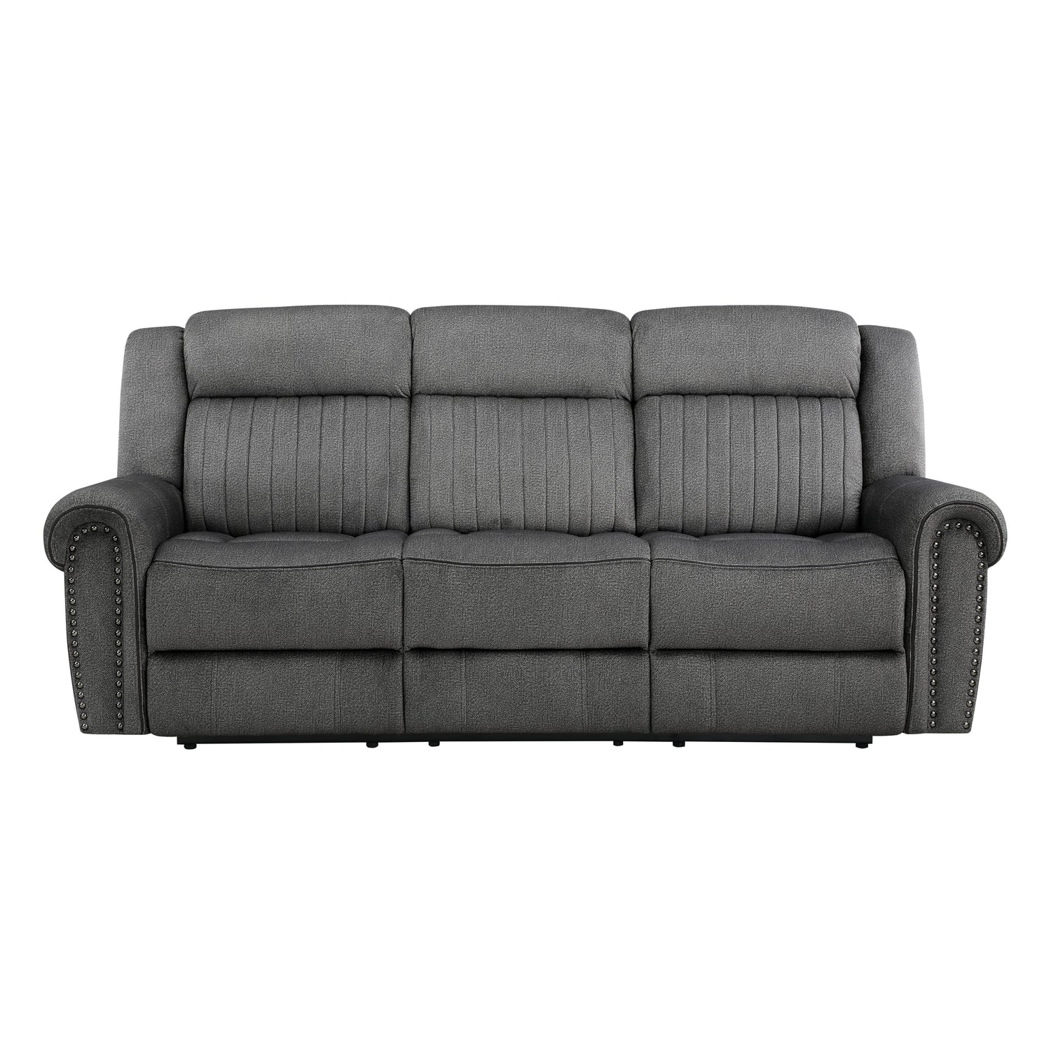 Brennen Charcoal Power Double Reclining Sofa - 9204CC-3PW - Bien Home Furniture & Electronics