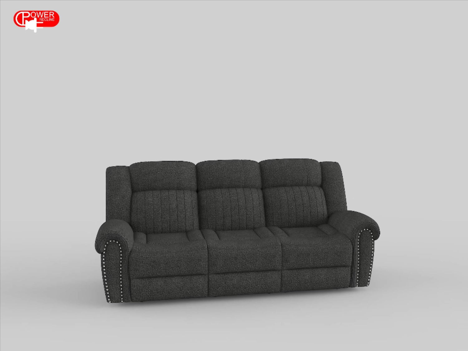 Brennen Charcoal Power Double Reclining Sofa - 9204CC-3PW - Bien Home Furniture & Electronics