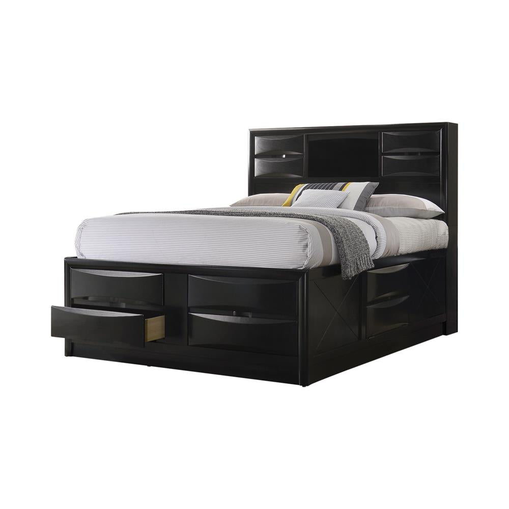 Briana Eastern King Platform Storage Bed Black - 202701KE - Bien Home Furniture & Electronics