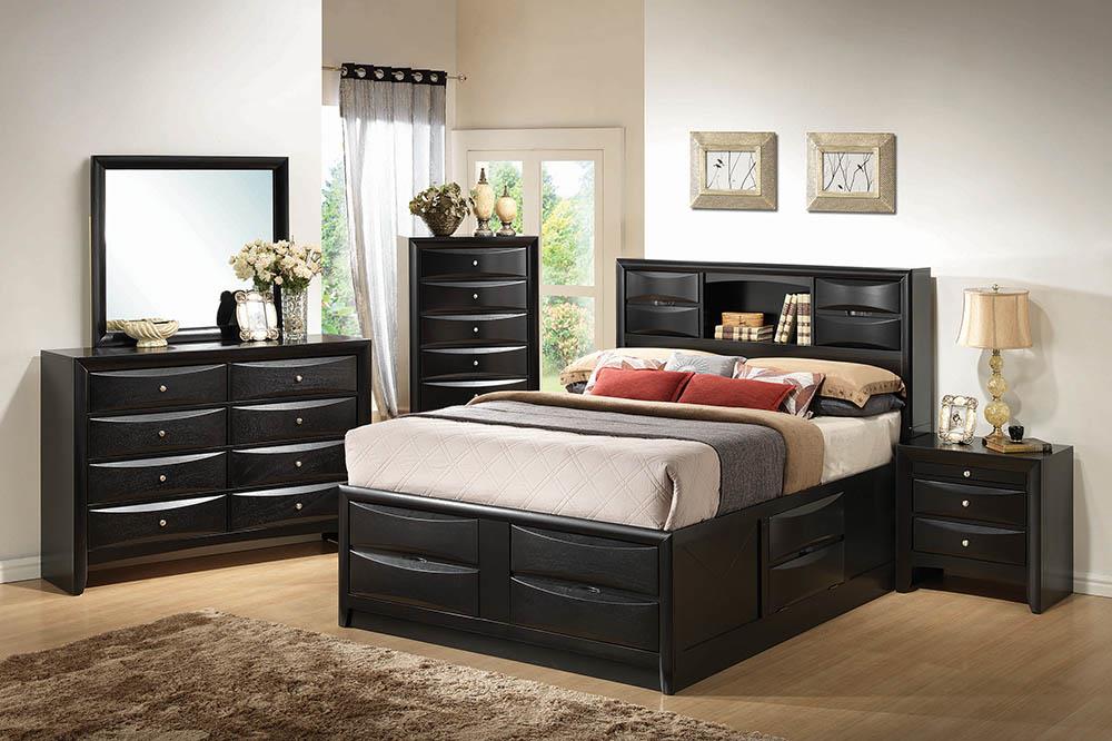 Briana Eastern King Platform Storage Bed Black - 202701KE - Bien Home Furniture & Electronics