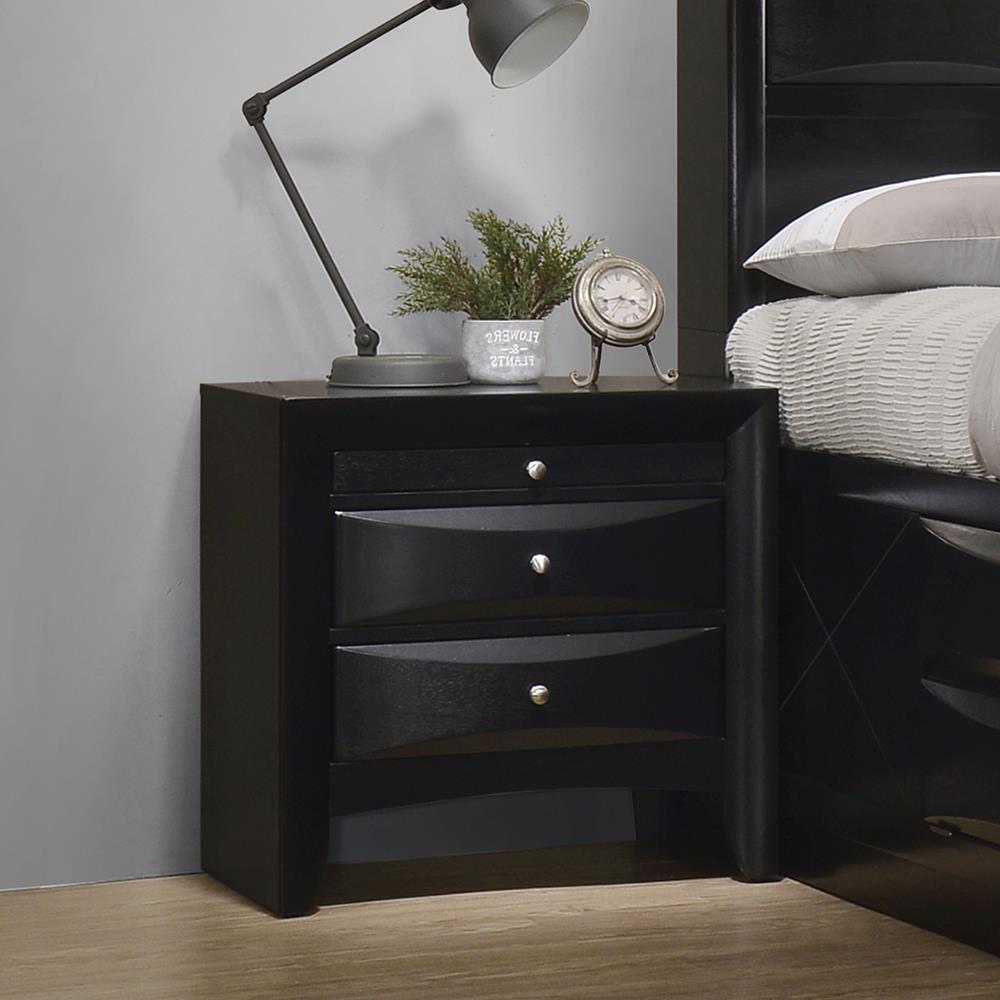 Briana Rectangular 2-Drawer Nightstand Black - 200702 - Bien Home Furniture & Electronics