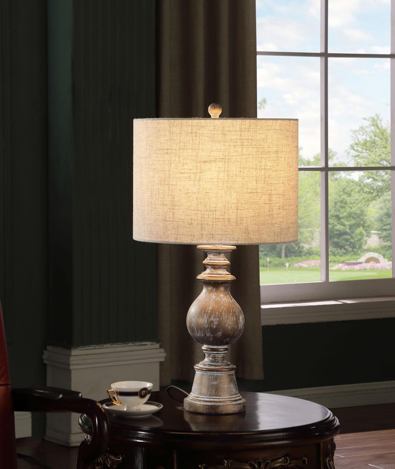 Brie Drum Shade Table Lamp Oatmeal/Antique Gold - 920169 - Bien Home Furniture & Electronics