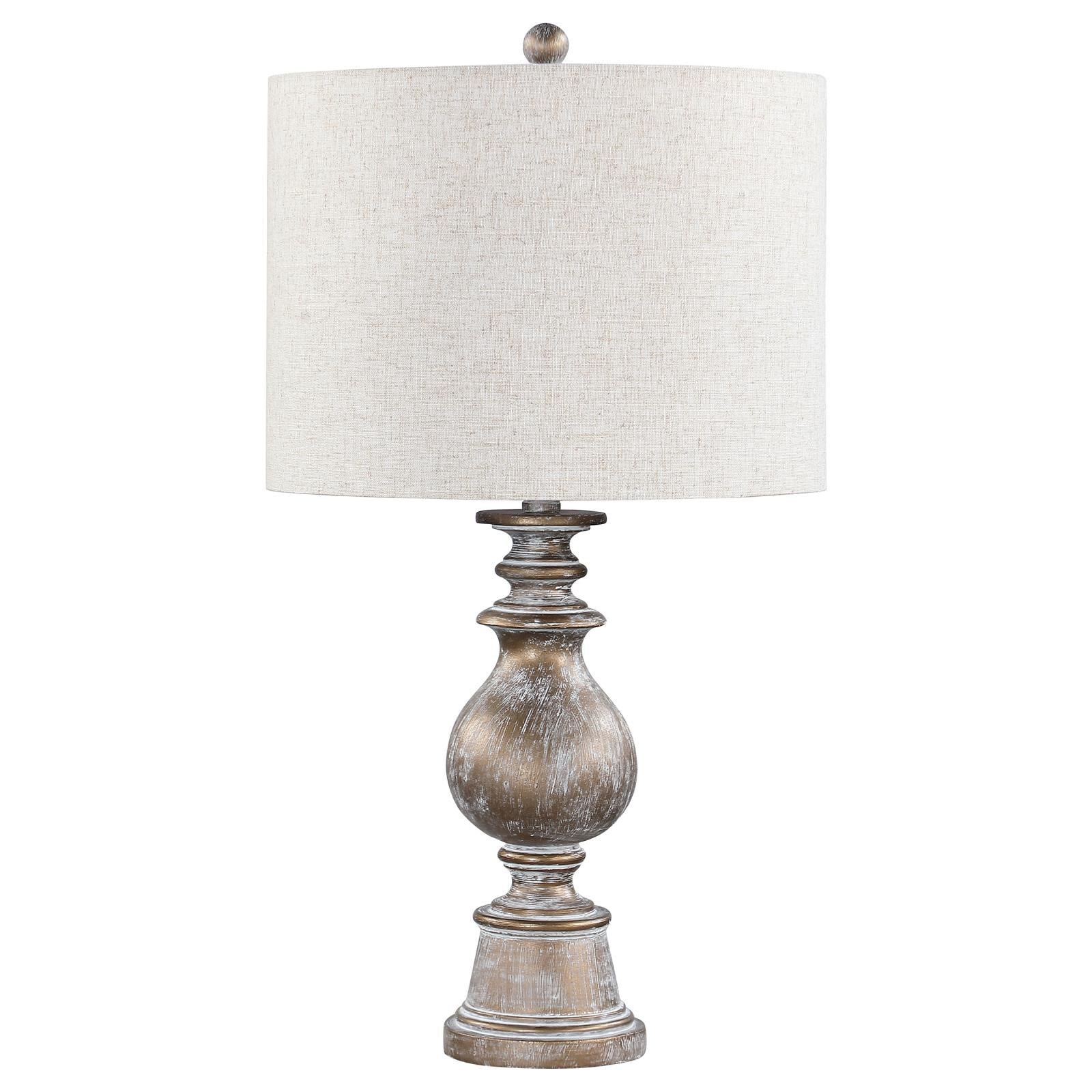 Brie Drum Shade Table Lamp Oatmeal/Antique Gold - 920169 - Bien Home Furniture & Electronics