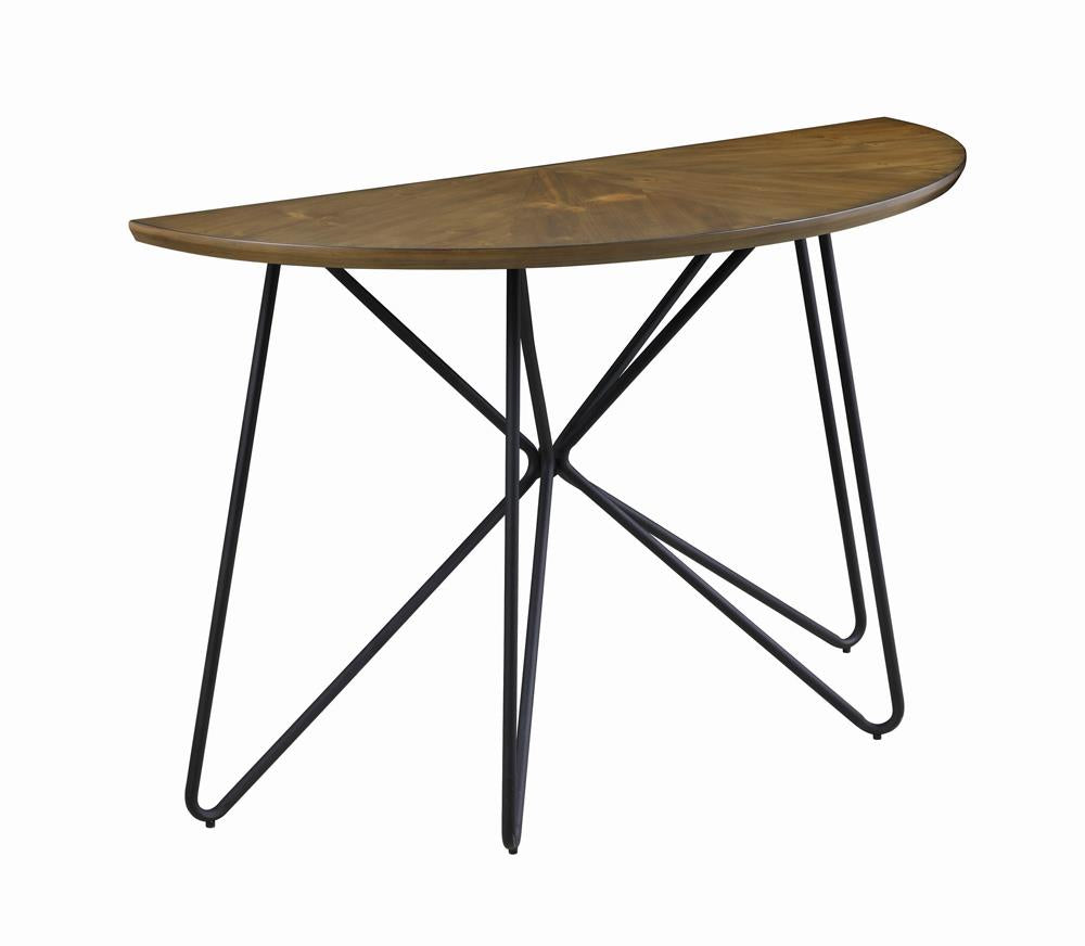 Brinnon Semicircle Sofa Table Dark Brown/Black - 722899 - Bien Home Furniture &amp; Electronics