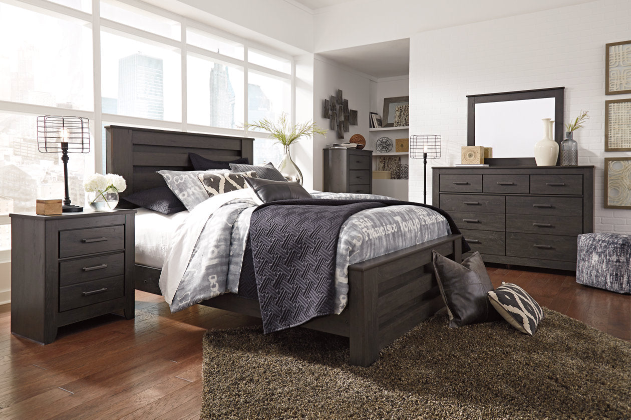 Brinxton Charcoal King Panel Bed - SET | B249-66 | B249-68 | B249-99 - Bien Home Furniture & Electronics