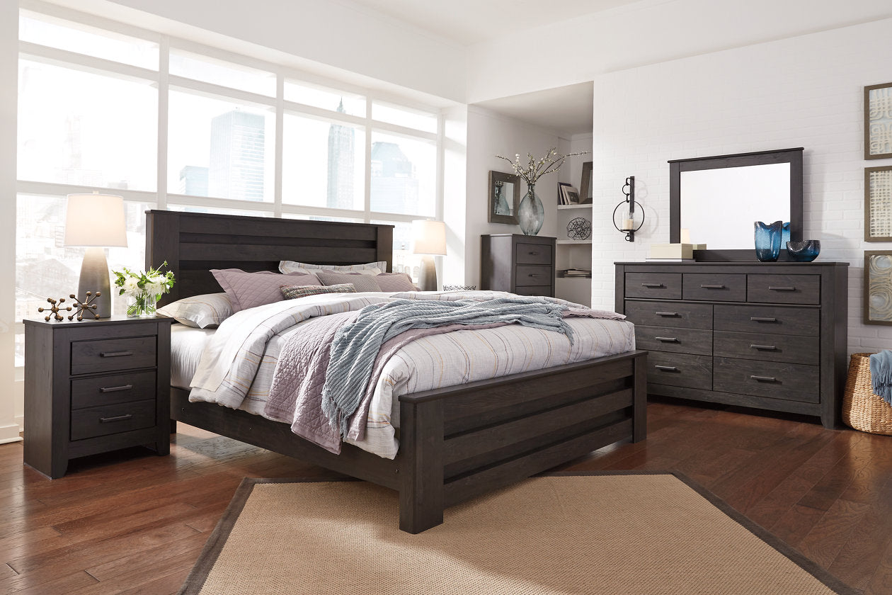 Brinxton Charcoal King Panel Bed - SET | B249-66 | B249-68 | B249-99 - Bien Home Furniture & Electronics
