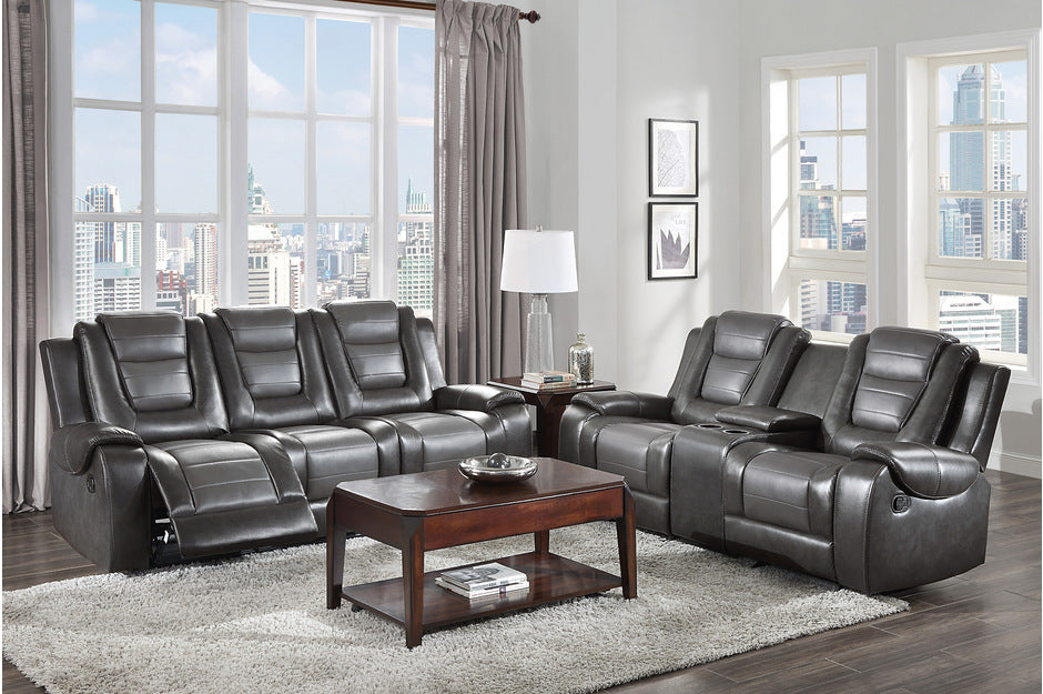 Briscoe Gray Reclining Living Room Set - SET | 9470GY-1 | 9470GY-2 | 9470GY-3 - Bien Home Furniture &amp; Electronics