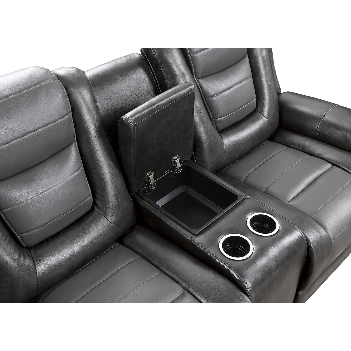 Briscoe Gray Reclining Loveseat With Console - 9470GY-2 - Bien Home Furniture & Electronics