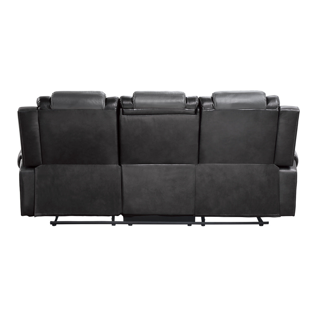 Briscoe Gray Reclining Sofa With Drop Down Table - 9470GY-3 - Bien Home Furniture & Electronics