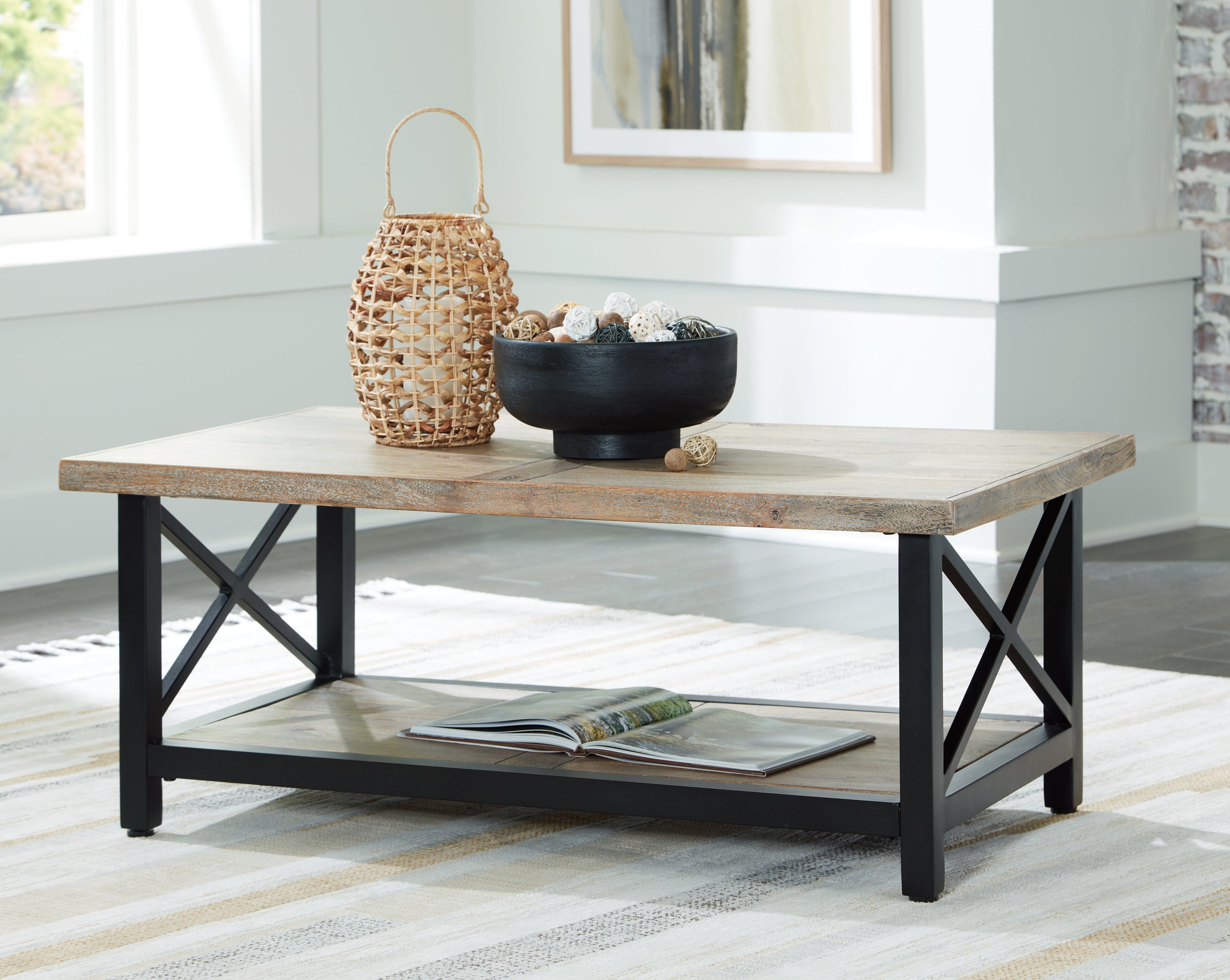 Bristenfort Brown/Black Coffee Table - T685-1 - Bien Home Furniture &amp; Electronics