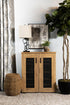 Bristol Golden Oak Metal Mesh Door Accent Cabinet - 951107 - Bien Home Furniture & Electronics