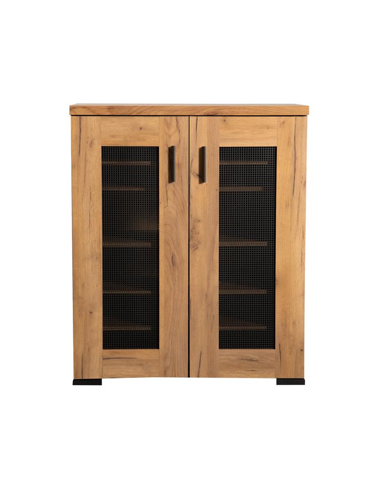 Bristol Golden Oak Metal Mesh Door Accent Cabinet - 951107 - Bien Home Furniture & Electronics