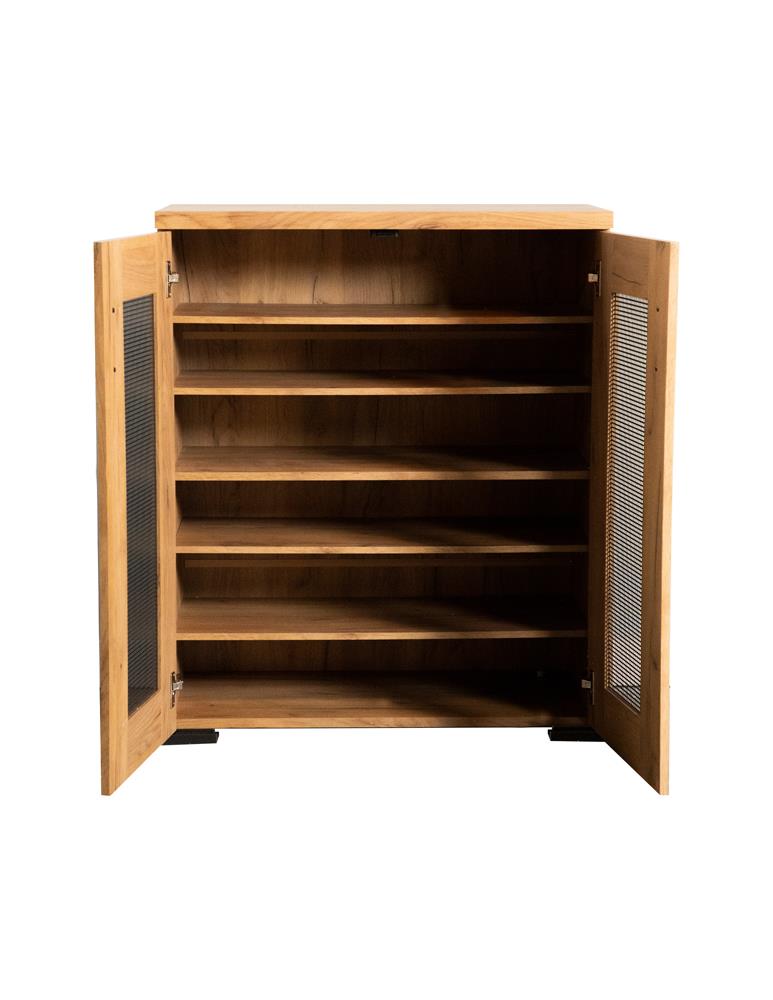 Bristol Golden Oak Metal Mesh Door Accent Cabinet - 951107 - Bien Home Furniture & Electronics