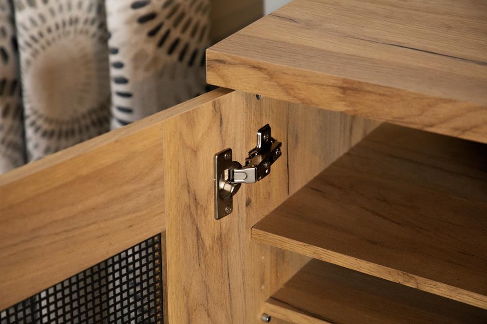 Bristol Golden Oak Metal Mesh Door Accent Cabinet - 951107 - Bien Home Furniture & Electronics