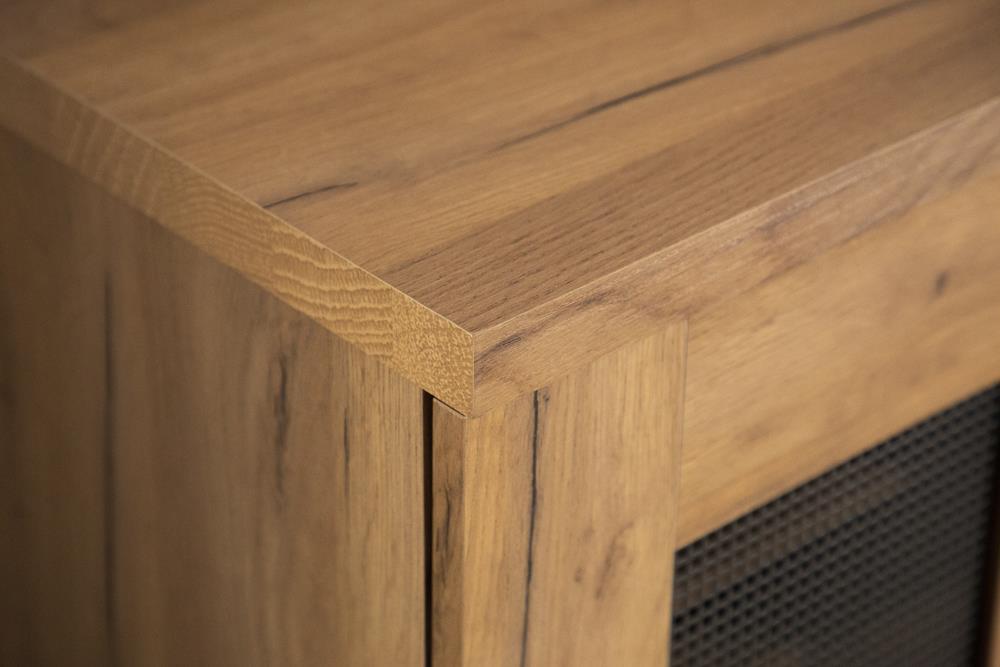 Bristol Golden Oak Metal Mesh Door Accent Cabinet - 951107 - Bien Home Furniture & Electronics
