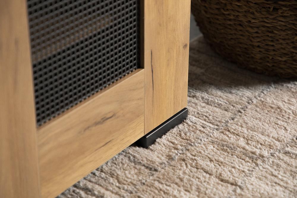 Bristol Golden Oak Metal Mesh Door Accent Cabinet - 951107 - Bien Home Furniture & Electronics