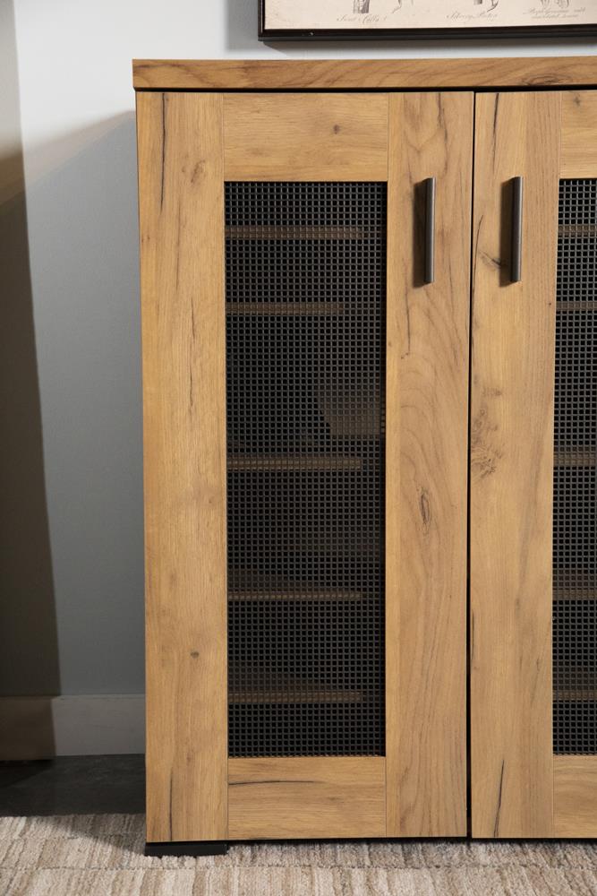 Bristol Golden Oak Metal Mesh Door Accent Cabinet - 951107 - Bien Home Furniture & Electronics