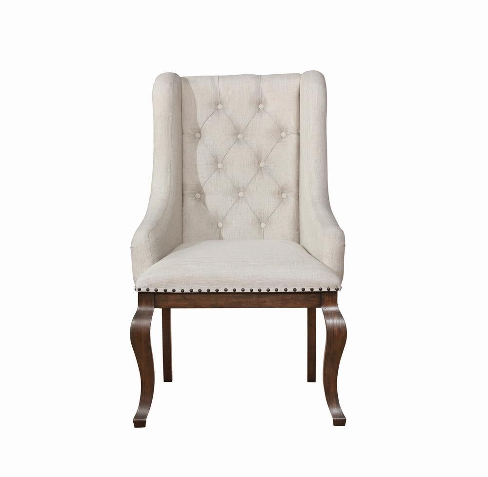 Brockway Cove Cream/Antique Java Tufted Arm Chairs, Set of 2 - 110313 - Bien Home Furniture & Electronics