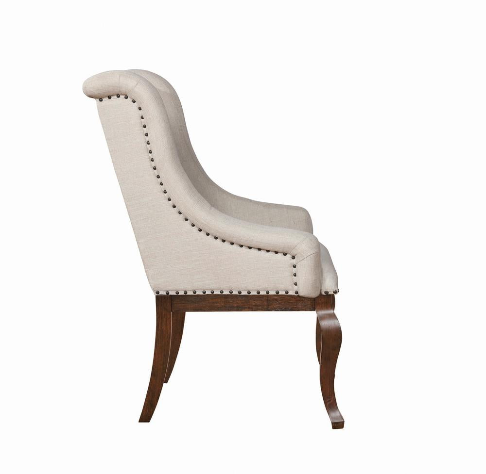 Brockway Cove Cream/Antique Java Tufted Arm Chairs, Set of 2 - 110313 - Bien Home Furniture & Electronics