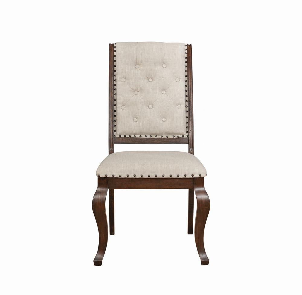 Brockway Cove Cream/Antique Java Tufted Dining Chairs, Set of 2 - 110312 - Bien Home Furniture & Electronics