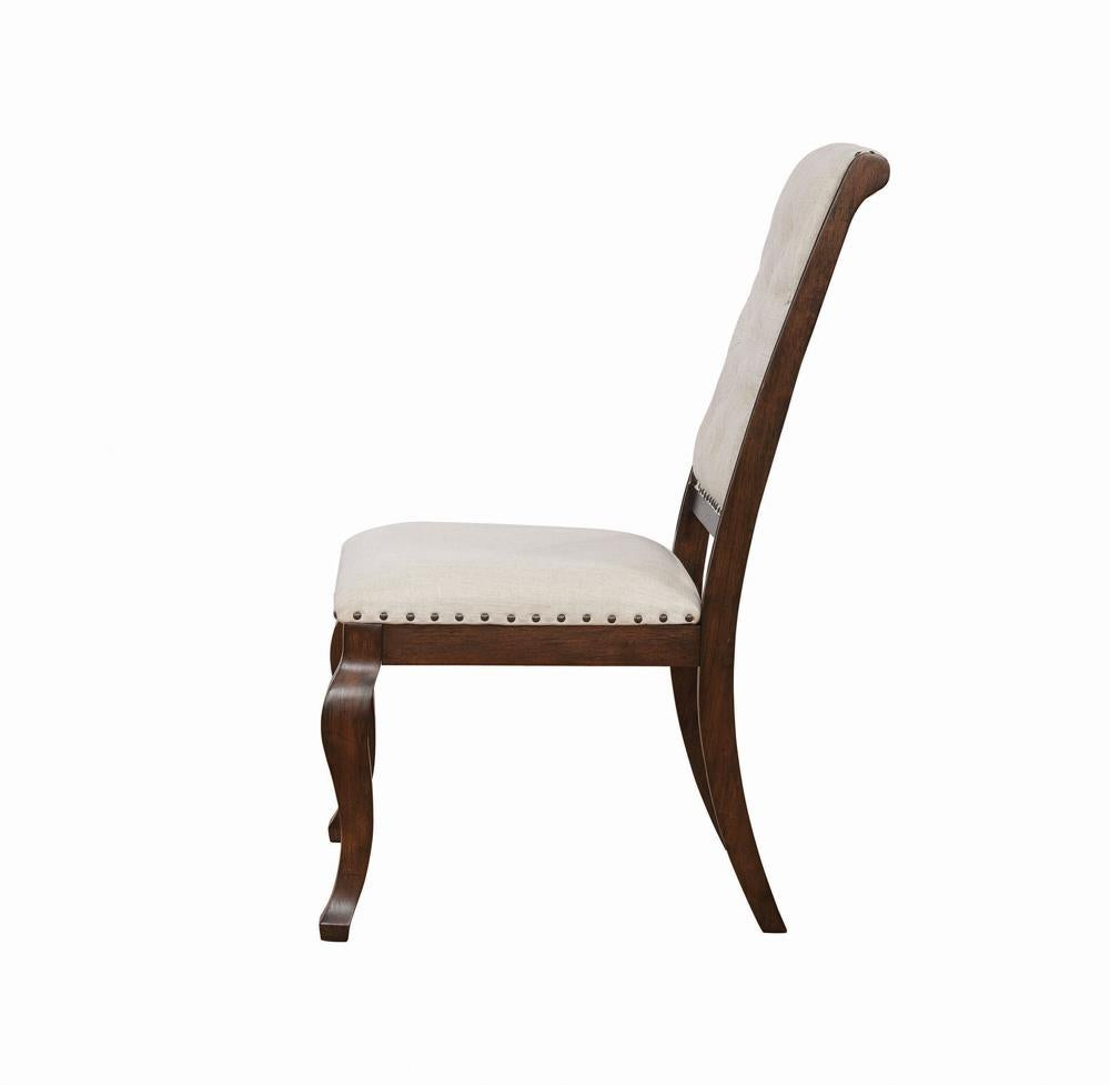Brockway Cove Cream/Antique Java Tufted Dining Chairs, Set of 2 - 110312 - Bien Home Furniture & Electronics