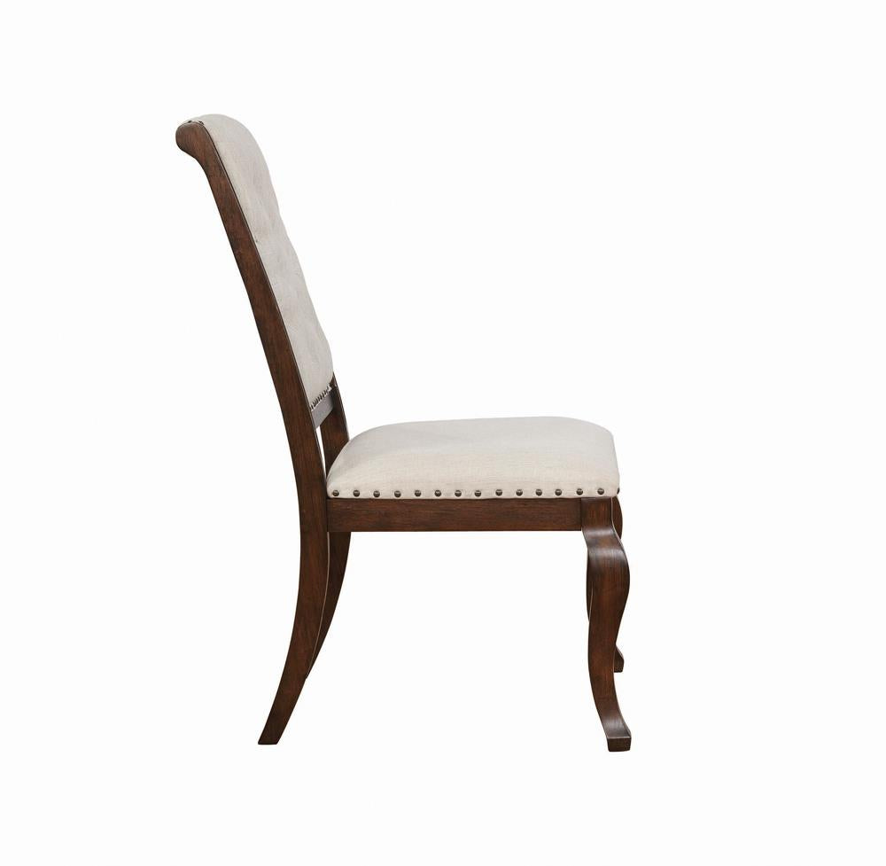 Brockway Cove Cream/Antique Java Tufted Dining Chairs, Set of 2 - 110312 - Bien Home Furniture & Electronics