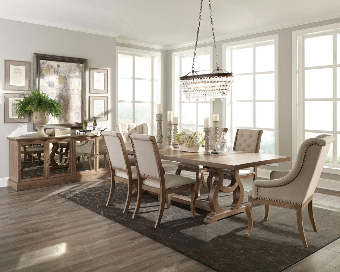 Brockway Rectangular Trestle Dining Set - 110291-S7 - Bien Home Furniture & Electronics