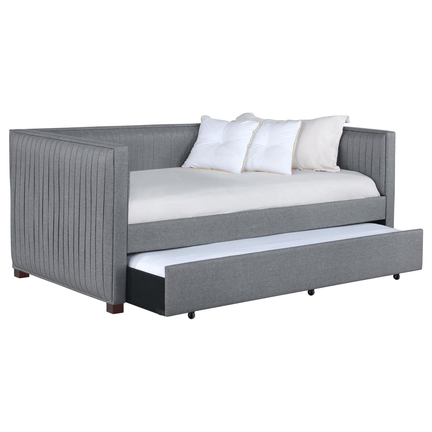 Brodie Gray Upholstered Twin Daybed with Trundle - 300554 - Bien Home Furniture & Electronics