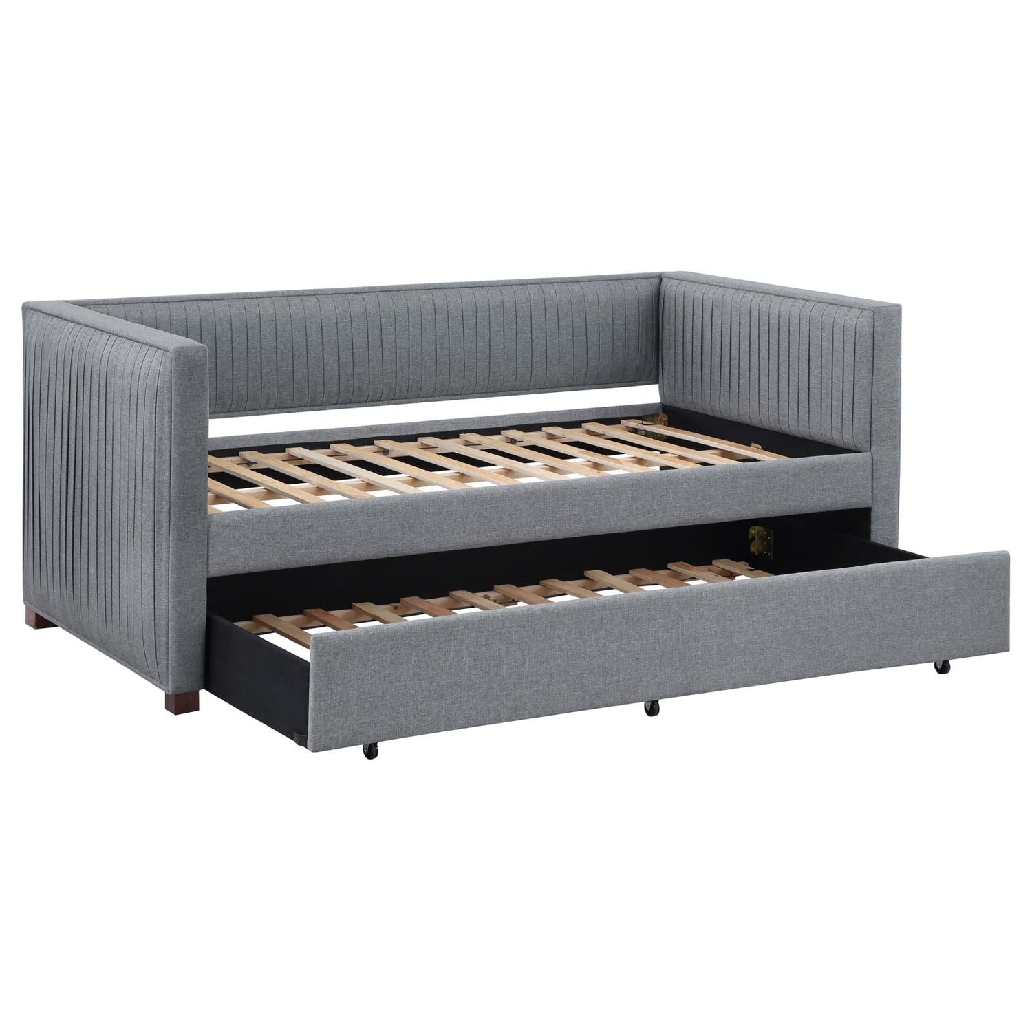Brodie Gray Upholstered Twin Daybed with Trundle - 300554 - Bien Home Furniture & Electronics