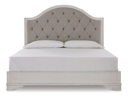 Brollyn Chipped White Upholstered Panel Bedroom Set - SET | B773-54 | B773-57 | B773-92 | B773-46 - Bien Home Furniture &amp; Electronics