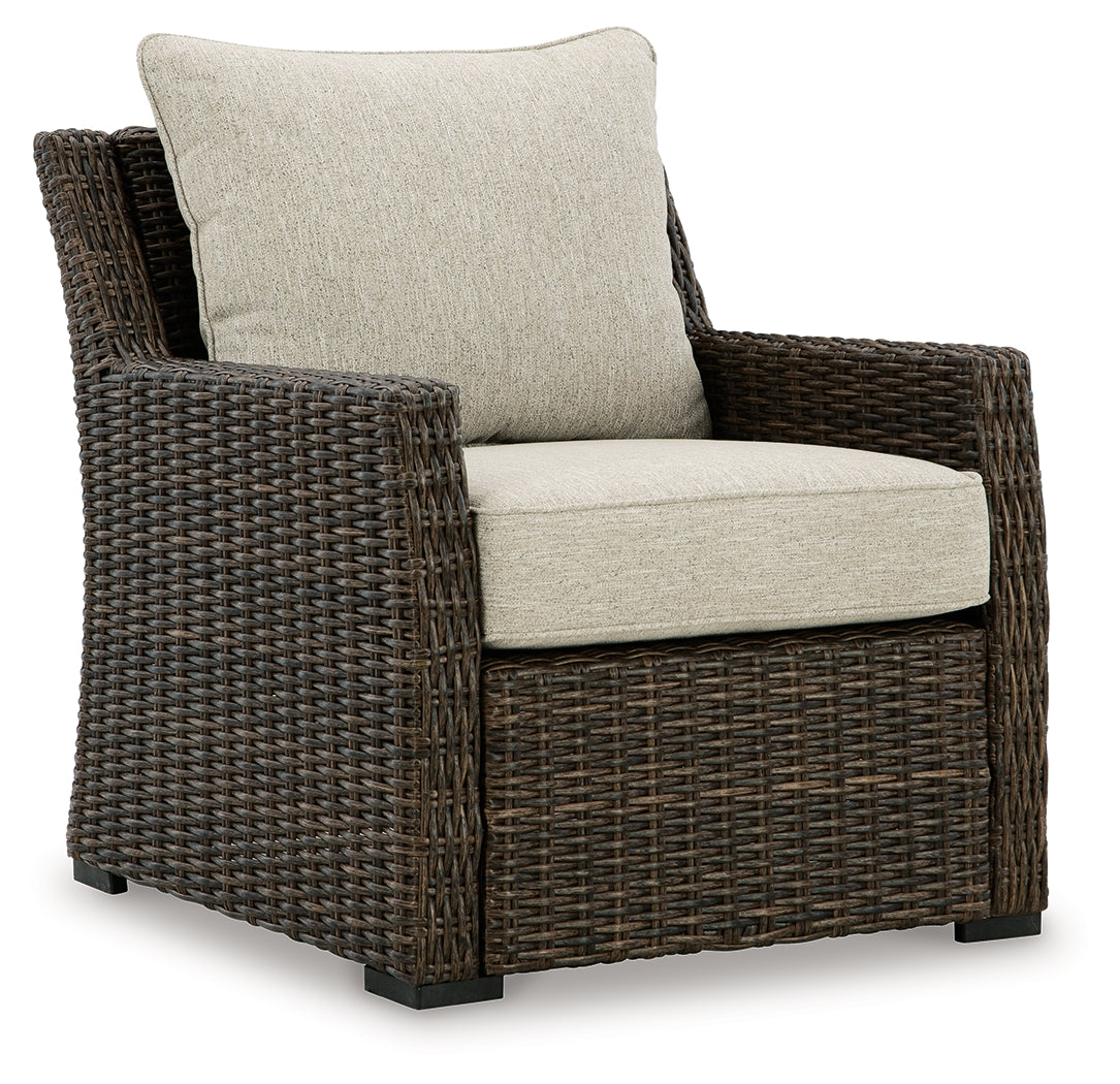 Brook Ranch Brown Outdoor Lounge Chair with Cushion - P465-820 - Bien Home Furniture & Electronics
