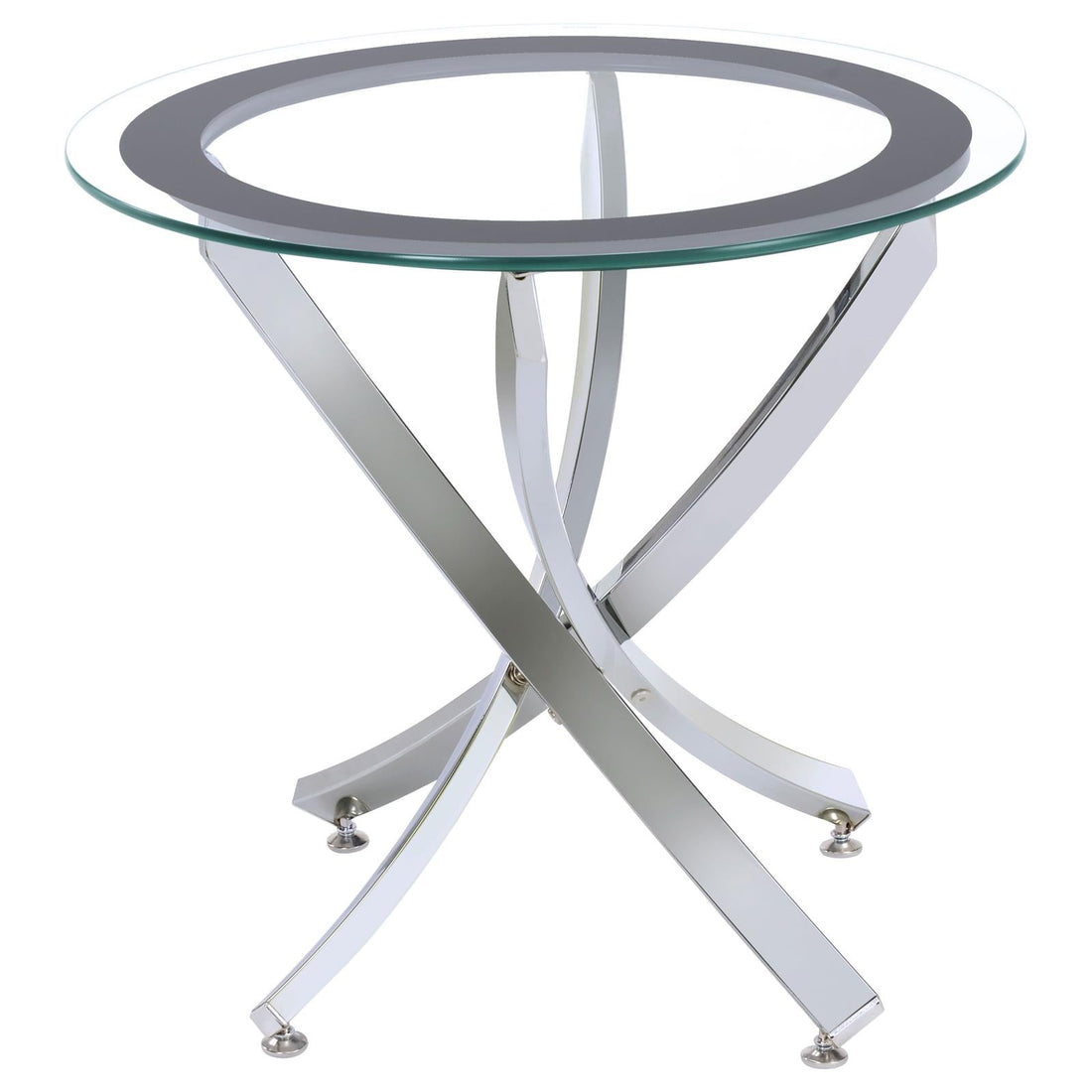 Brooke Glass Top End Table Chrome/Black - 702587 - Bien Home Furniture &amp; Electronics