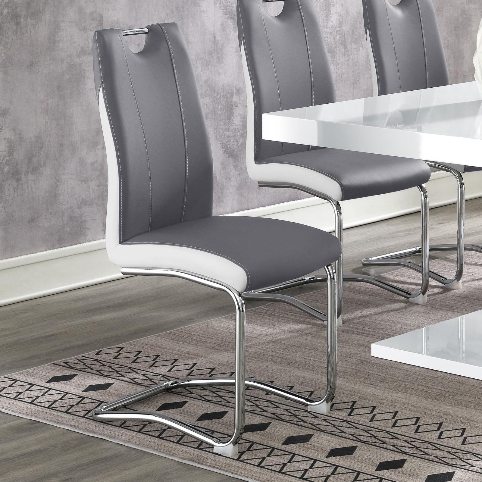 Brooklyn Gray/White Upholstered Side Chairs with S-frame, Set of 4 - 193812 - Bien Home Furniture & Electronics