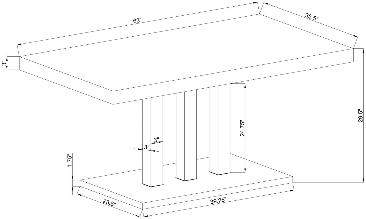Brooklyn White High Gloss/Chrome Rectangular Dining Table - 193811 - Bien Home Furniture & Electronics