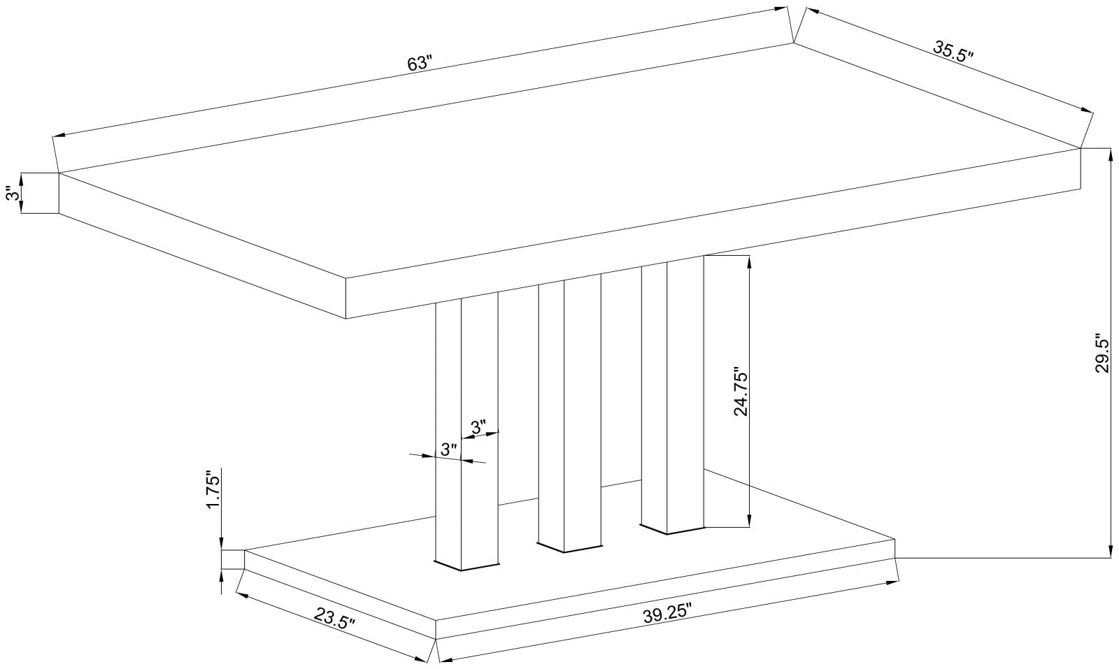 Brooklyn White High Gloss/Chrome Rectangular Dining Table - 193811 - Bien Home Furniture & Electronics