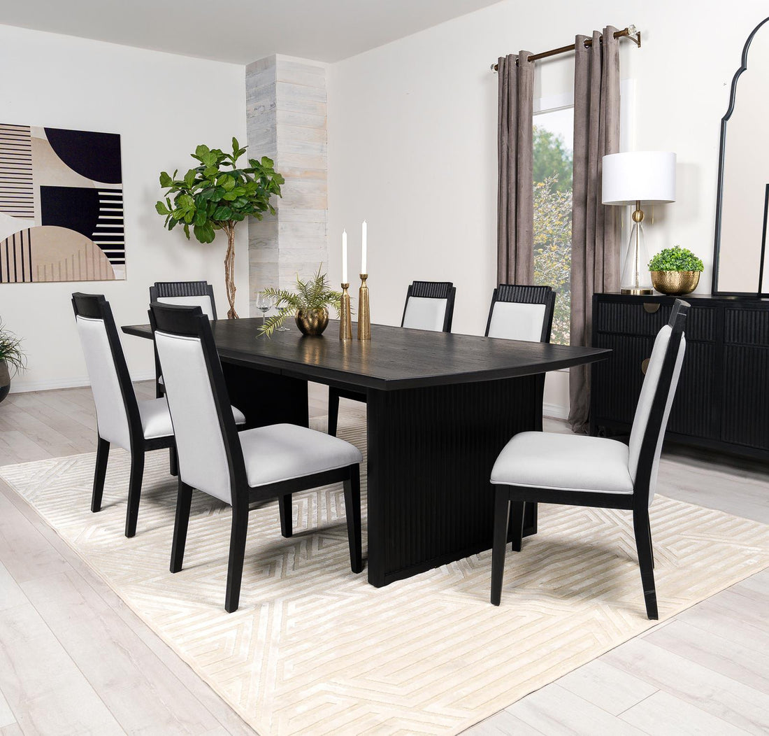 Brookmead 7-piece Rectangular Dining Set with 18" Removable Extension Leaf Black - 108231-S7 - Bien Home Furniture & Electronics