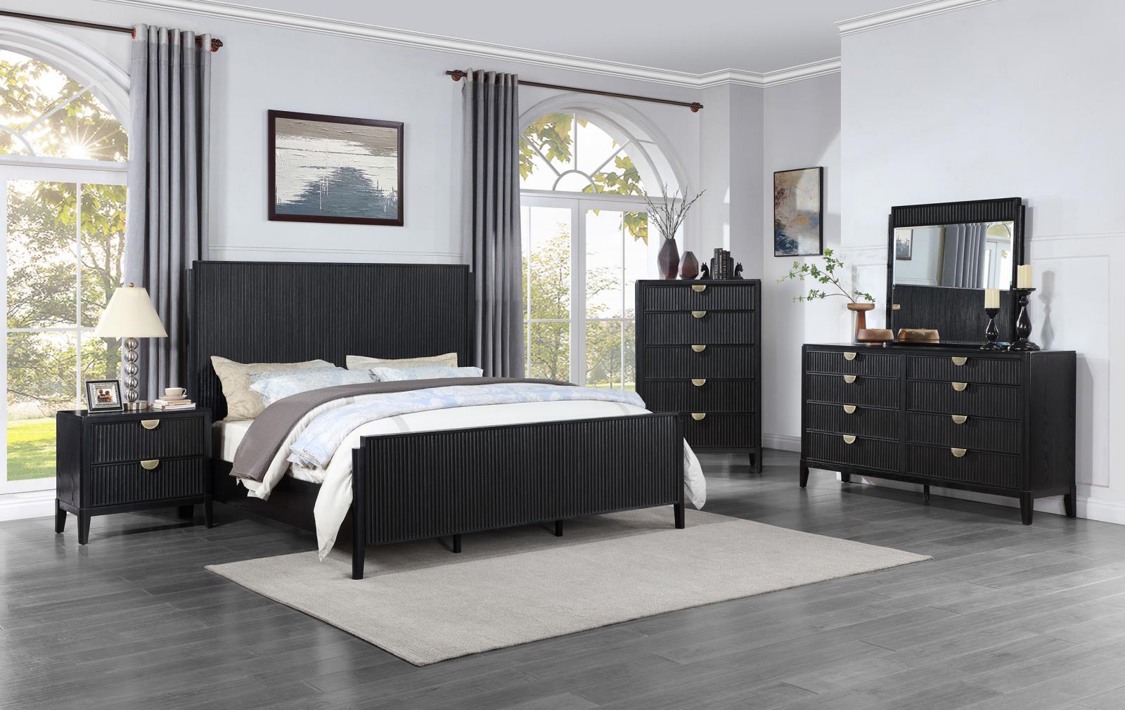 Brookmead 8-drawer Bedroom Dresser with Mirror Black - 224713M - Bien Home Furniture & Electronics