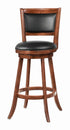 Broxton Chestnut/Black Upholstered Swivel Bar Stools, Set of 2 - 101920 - Bien Home Furniture & Electronics