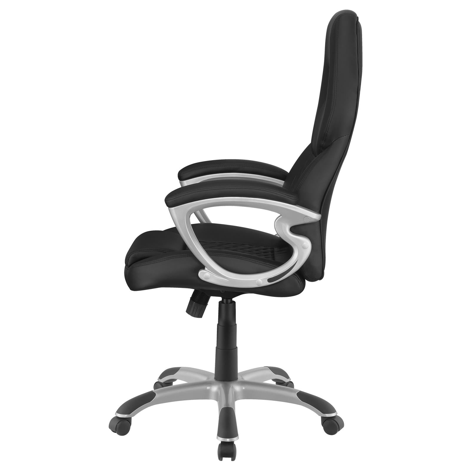 Bruce Black/Silver Adjustable Height Office Chair - 801296 - Bien Home Furniture &amp; Electronics