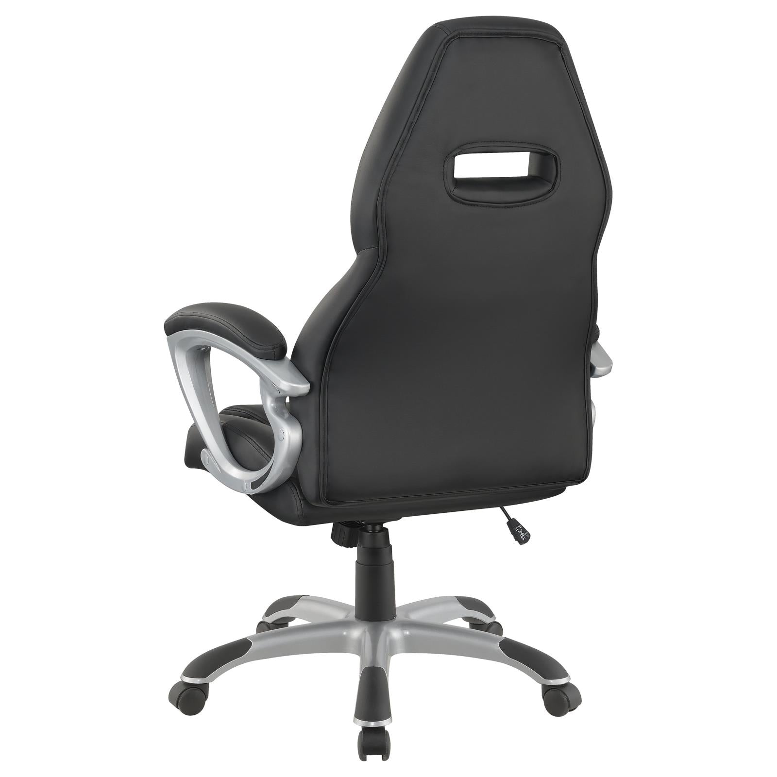 Bruce Black/Silver Adjustable Height Office Chair - 801296 - Bien Home Furniture &amp; Electronics