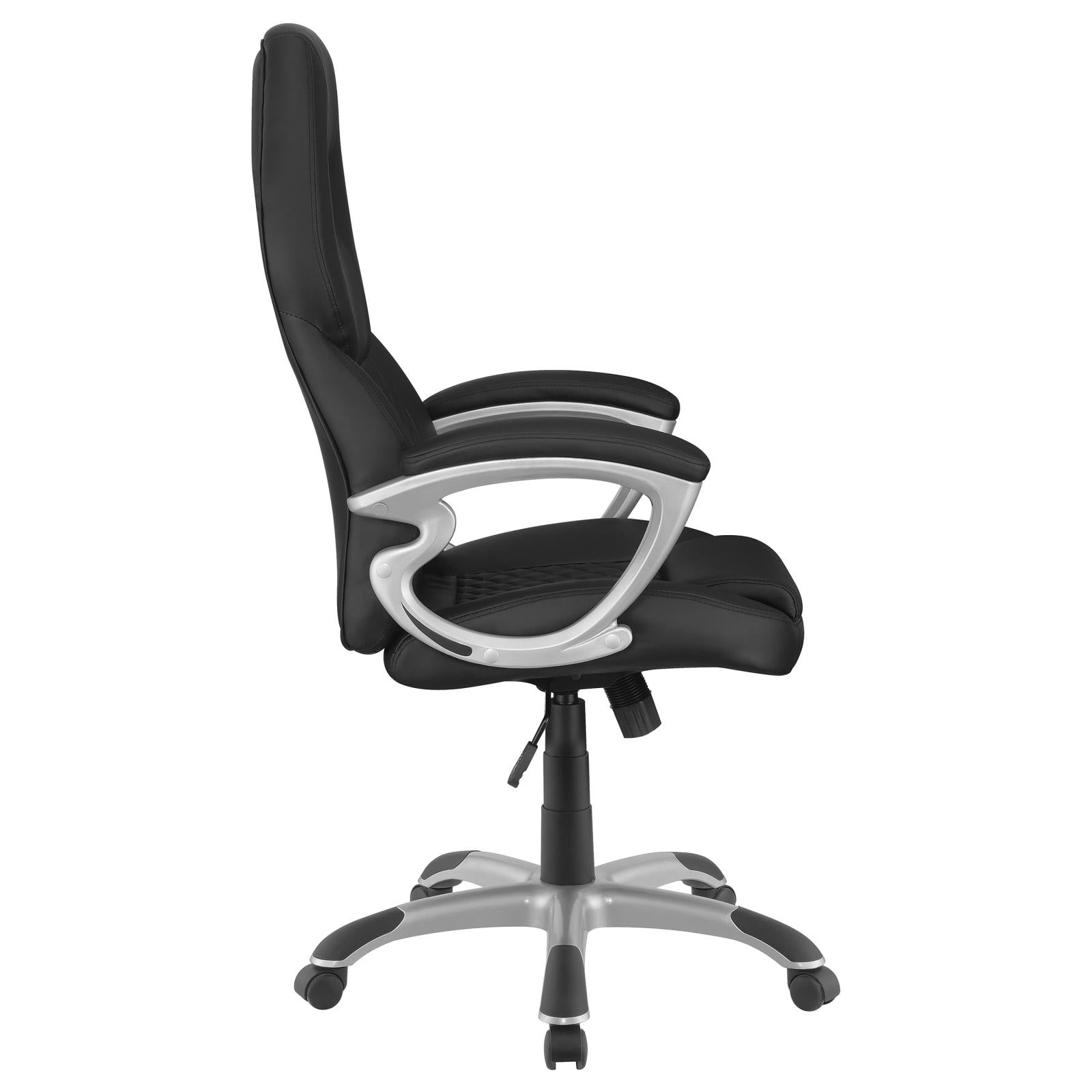 Bruce Black/Silver Adjustable Height Office Chair - 801296 - Bien Home Furniture &amp; Electronics