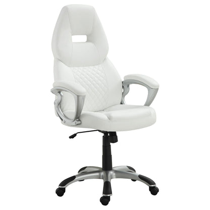Bruce White/Silver Adjustable Height Office Chair - 800150 - Bien Home Furniture &amp; Electronics