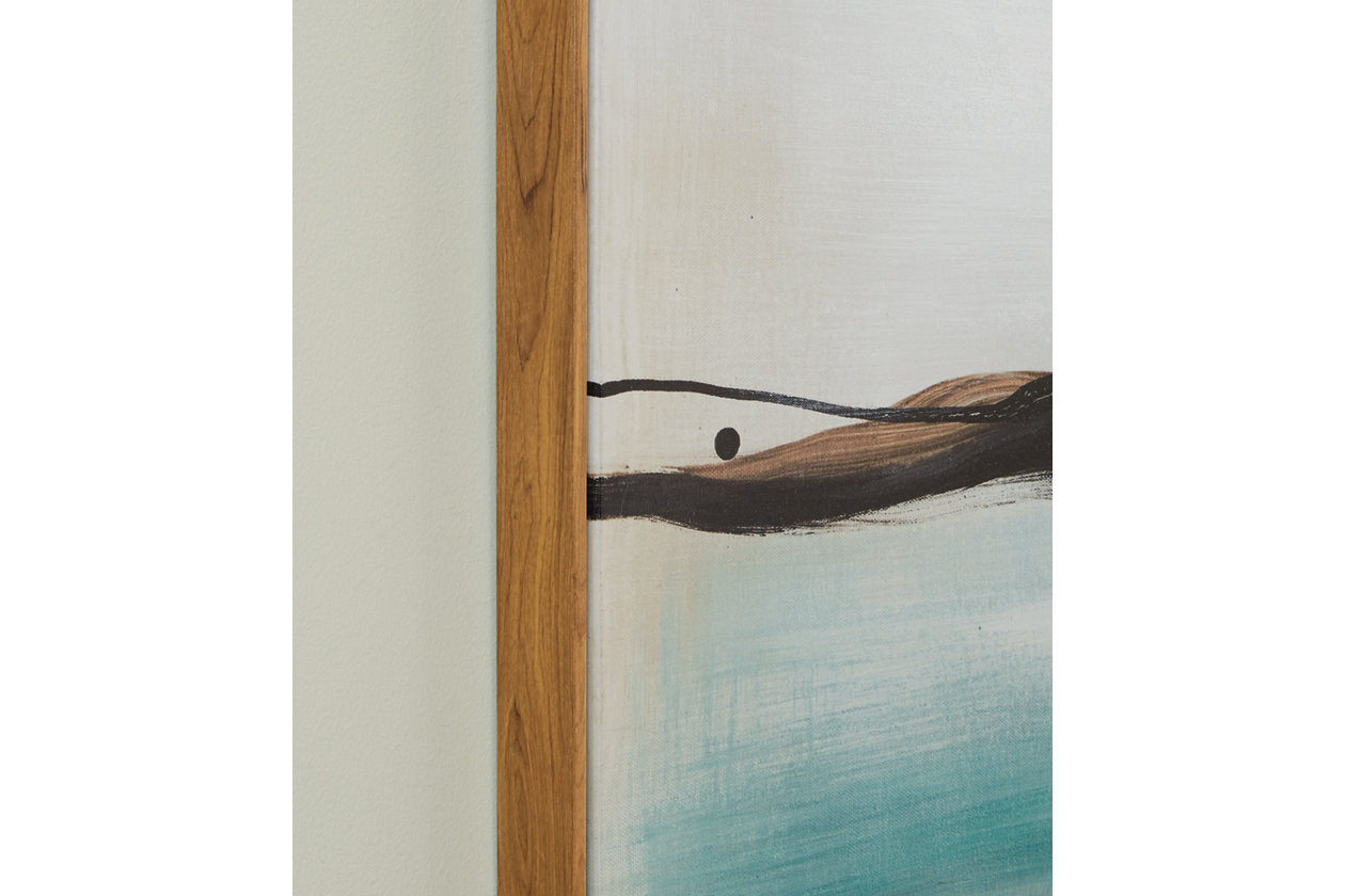 Brunonia Teal/Orange/Black Wall Art - A8000337 - Bien Home Furniture & Electronics