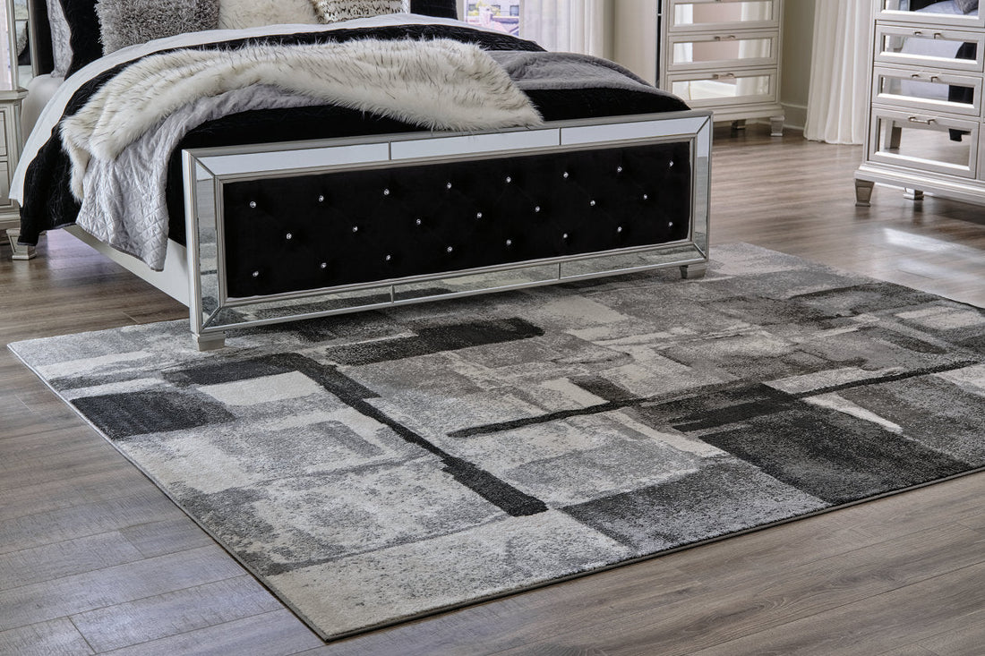 Brycebourne Black/Cream/Gray Medium Rug - R404982 - Bien Home Furniture &amp; Electronics