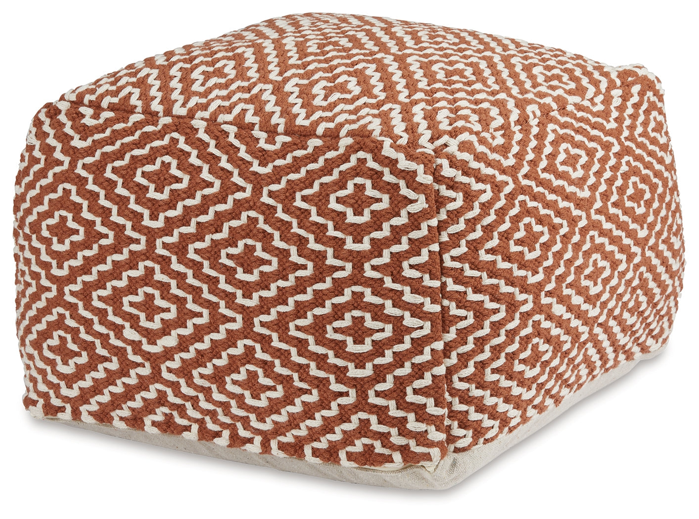 Brynnsen Rust/Ivory Pouf - A1001056 - Bien Home Furniture & Electronics