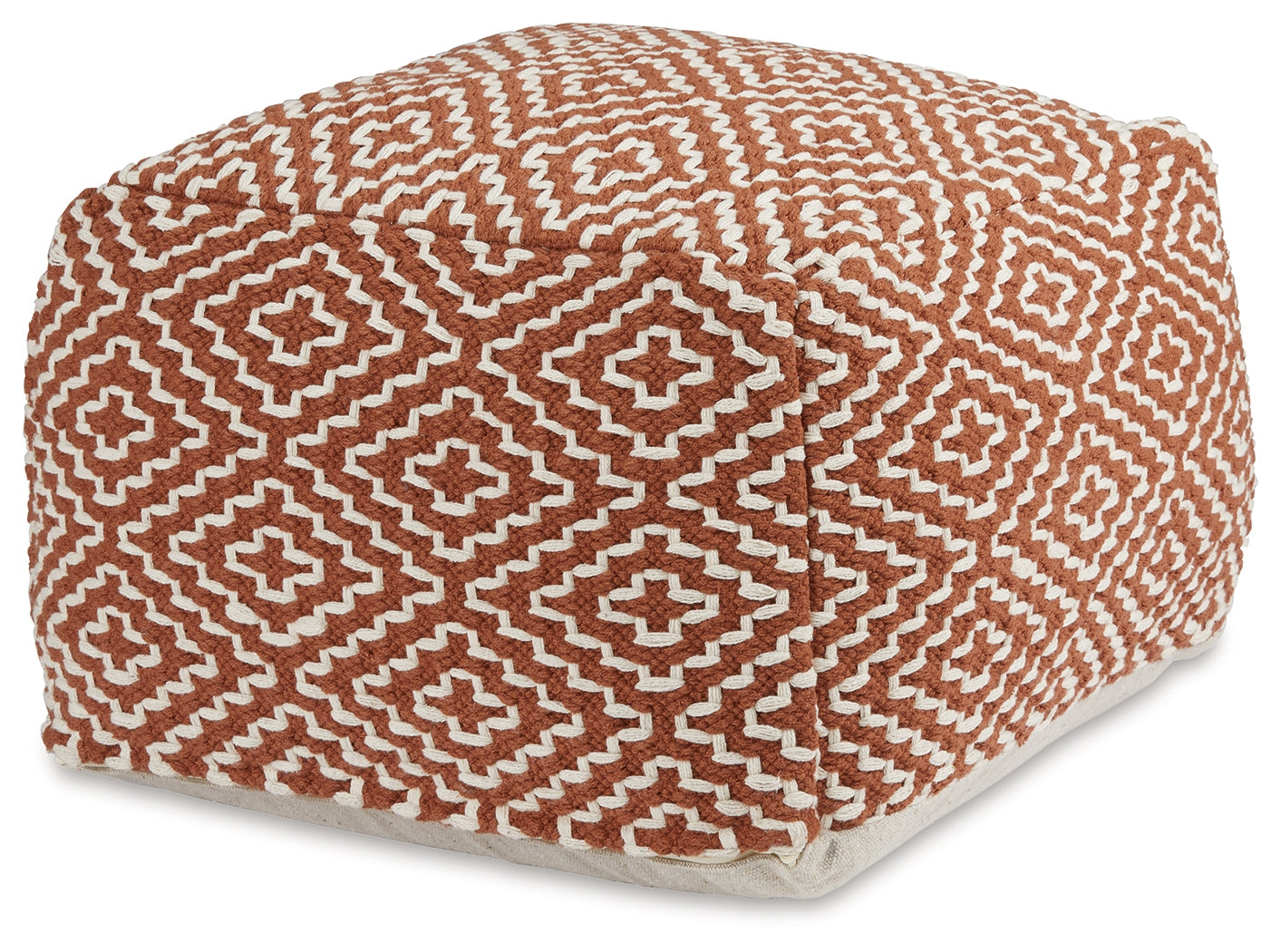 Brynnsen Rust/Ivory Pouf - A1001056 - Bien Home Furniture &amp; Electronics