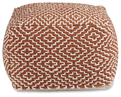 Brynnsen Rust/Ivory Pouf - A1001056 - Bien Home Furniture &amp; Electronics