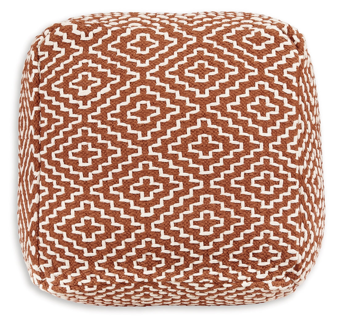 Brynnsen Rust/Ivory Pouf - A1001056 - Bien Home Furniture & Electronics