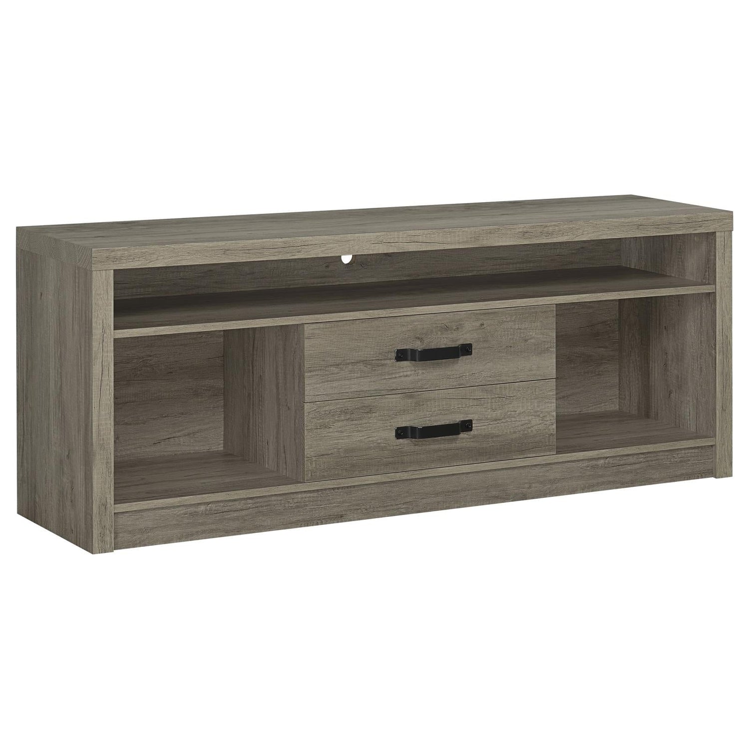 Burke 2-Drawer TV Console Gray Driftwood - 701024 - Bien Home Furniture & Electronics